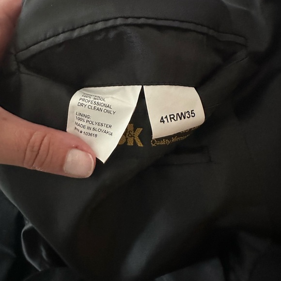 Black 100% wool tuxedo. 41R/35W - Picture 7 of 7